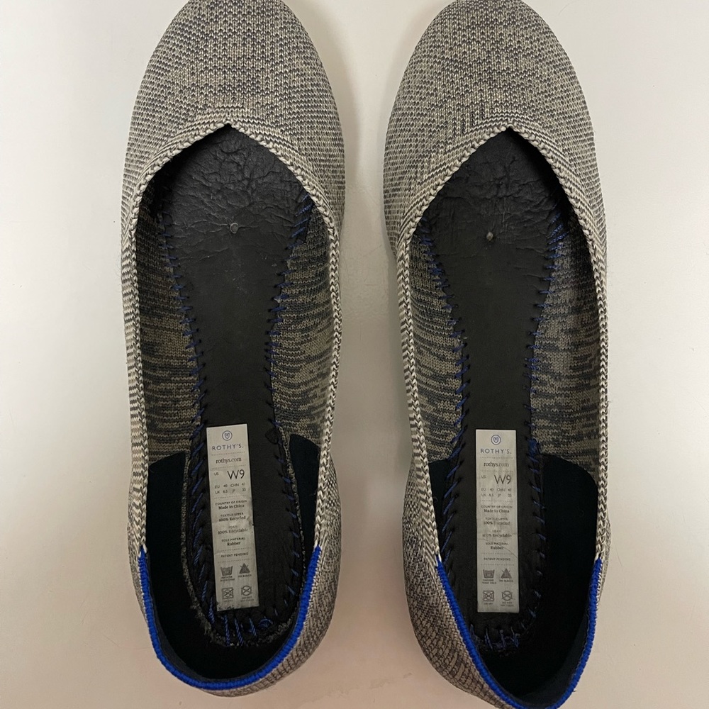 Rothy’s grey birdseye size 9 flats